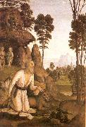 PERUGINO, Pietro St. Jerome in the Wilderness oil on canvas
